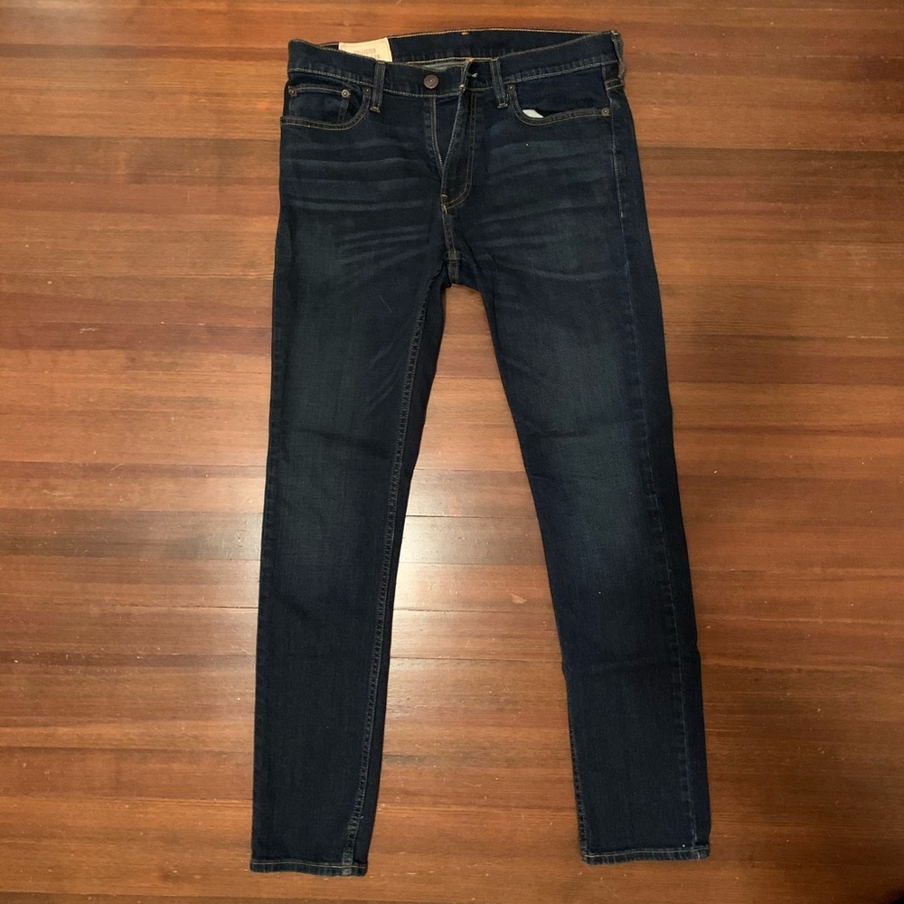 Hollister Deep Blue Denim Skinny Jeans 32x32